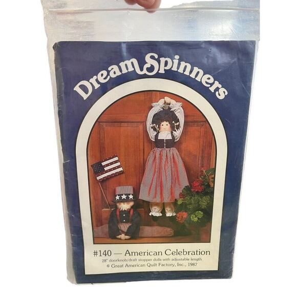 Dream Spinners American Celebration Door Knob Draft Stopper Doll Sewing Pattern - Picture 1 of 6